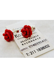 Coral rose earring