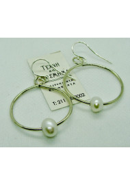 Κυκλικό σκουλαρίκι με μαργαριτάρι και γάντζο
