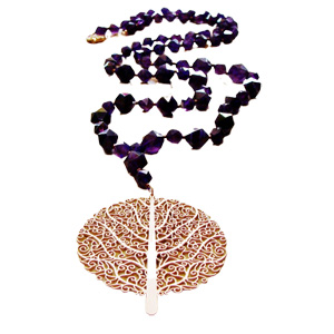 Necklace (60 cm) with amethyst