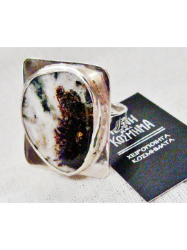 Ασημένιο (925ο) δαχτυλίδι με αστροφυλλίτη