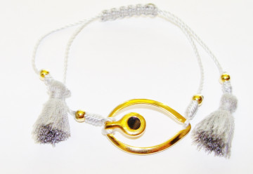 Eye - Blue Bracelet with silk thread