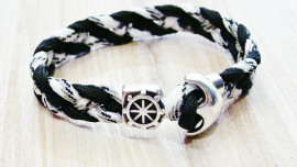 Men's bracelet - anchor steering - navy cord