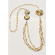 Necklaces (60 cm) with pearls and  chrysophrase