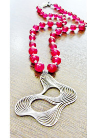 Necklace (50 cm) from red agate
