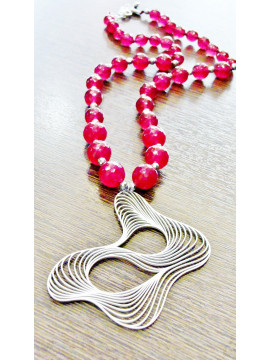 Necklace (50 cm) from red agate