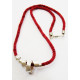 Necklace with cotton cord and 925o silver