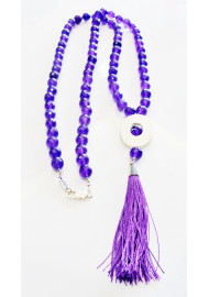 Necklace (60 cm) made of purple agate