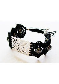 Bracelet knitted with hematite