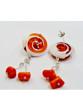Earring with agate LAB