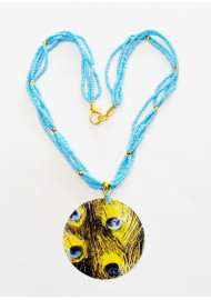 Necklace with peacock design