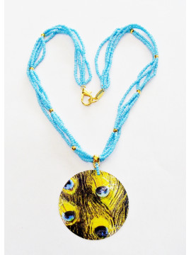 Necklace with peacock design
