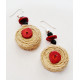 Earring with linen