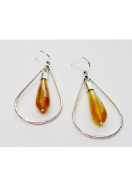 Earring with mineral agate - tear