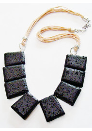 Necklace (48 cm) with mineral lava