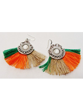 Art earring satin yarn with bead