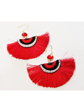 Earring semicircle tassel