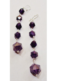 Earring with polygonal amethyst