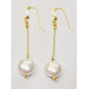 Earring shell pearl coin