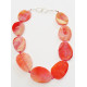 Necklace with oval pink agate