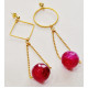 Earring with agate ruby