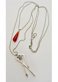 Long necklace (58 cm) arrow - heart