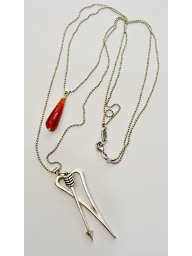 Long necklace (58 cm) arrow - heart