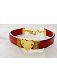 Women's leather bracelet heart