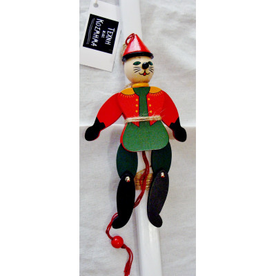 Πασχαλινή λαμπάδα 32 εκ. κλόουν - μαριονέτα 