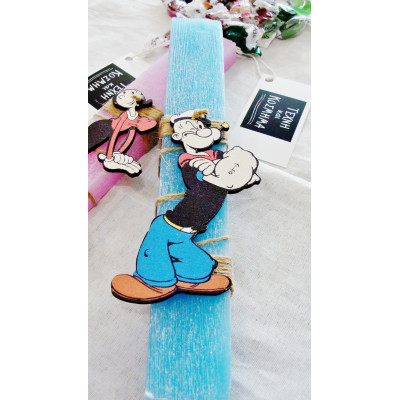 Πασχαλινή λαμπάδα 25 εκ. : Olive Oyl & Popeye
