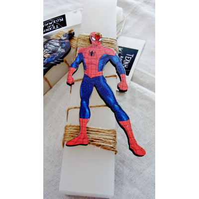 Πασχαλινή λαμπάδα 25 εκ. :  Batman & Spiderman 