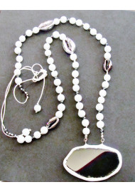 Necklace with agate and hematite