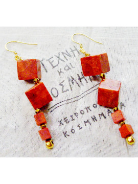 Apple coral earring