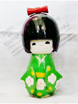 Ιαπωνική (Kokeshi Dolls) ξύλινη κούκλα (12 εκ ύψος) 