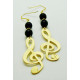 earrings streble clef with beads