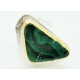  Silver ring with malachite mineral stone