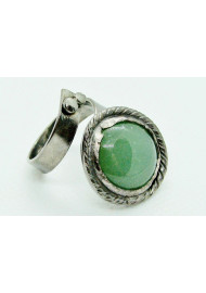 Ασημένιο δαχτυλίδι με πράσινο ορυκτό λίθο