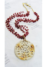 Necklace (55 cm) made of jade and jasper