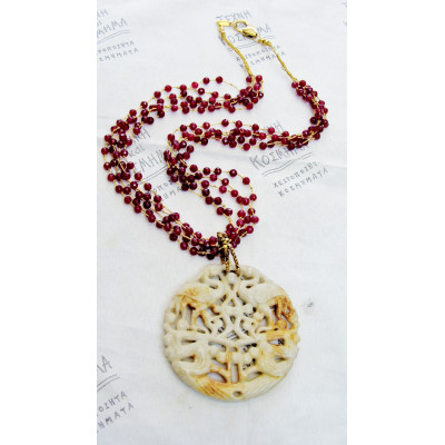 Κολιέ (55 εκ) απο νεφρίτη και ίασπη