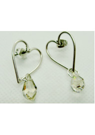 Heart-shaped earring with PRECIOSA