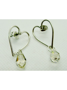 Heart-shaped earring with PRECIOSA