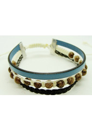 Triple men's leather bracelet