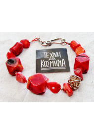 Natural red coral bracelet