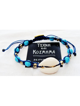 Bracelet with shell and mineral beads