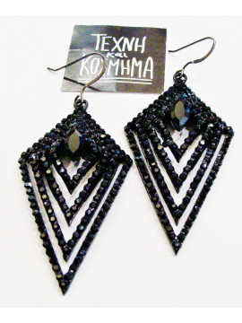 Rhombus earring with zirconia