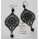 Filigree earring and mineral beads 