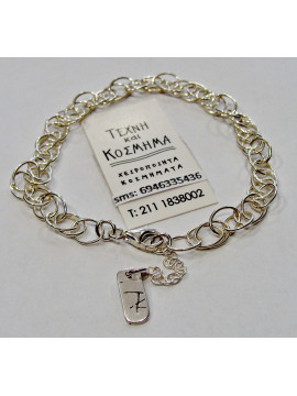 Silver (925th) bracelet with double chain.