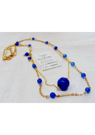 Double necklace with mineral beads ...