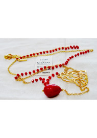 Necklace (60 cm) - heart element with rosary