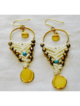 Earrings macrame with turquoise