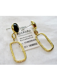 Earring with black onyx forged